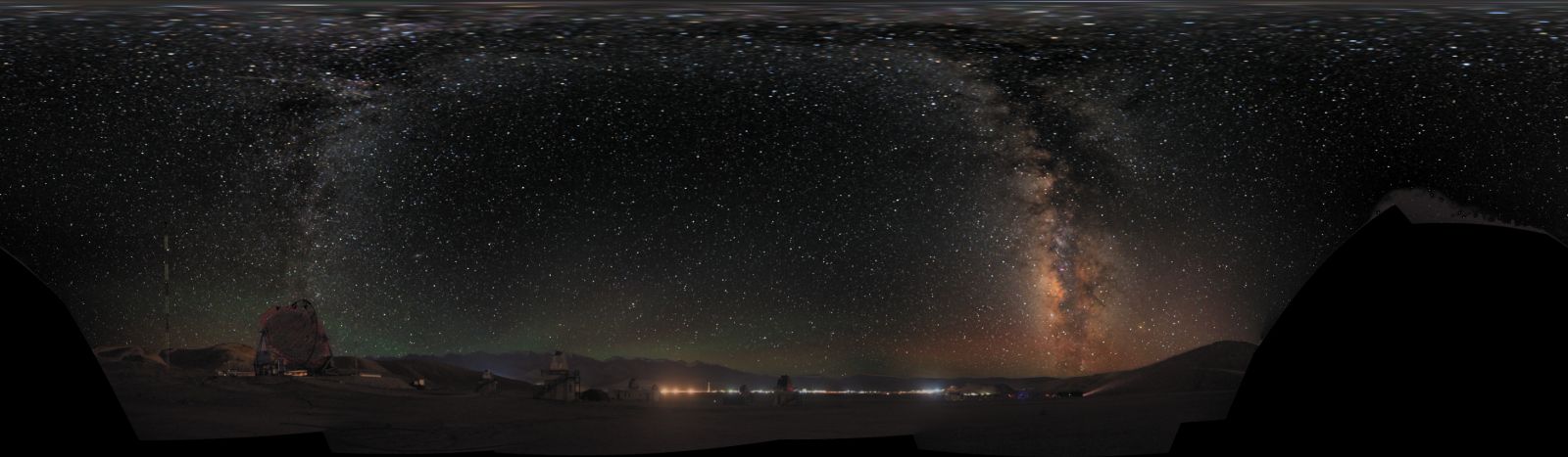 The arch of the Milky Way over Ladakh, a night-sky panorama